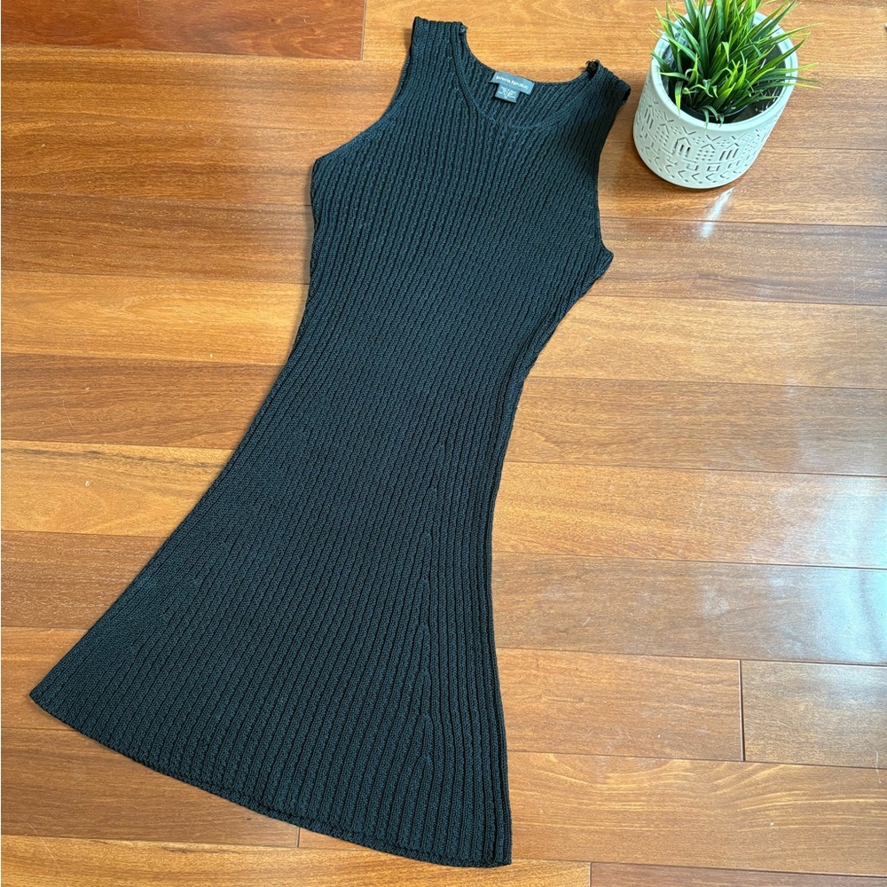 Banana Republic Black Knit Midi Shift Dress